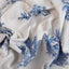 Alora Tiger Linen Cotton Fabric (  White & Blue, Animal & Nature, Linen Cotton)